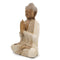 Kézműves Buddha Szobor - 40cm Üdvözlő - Fehér Súrolt
